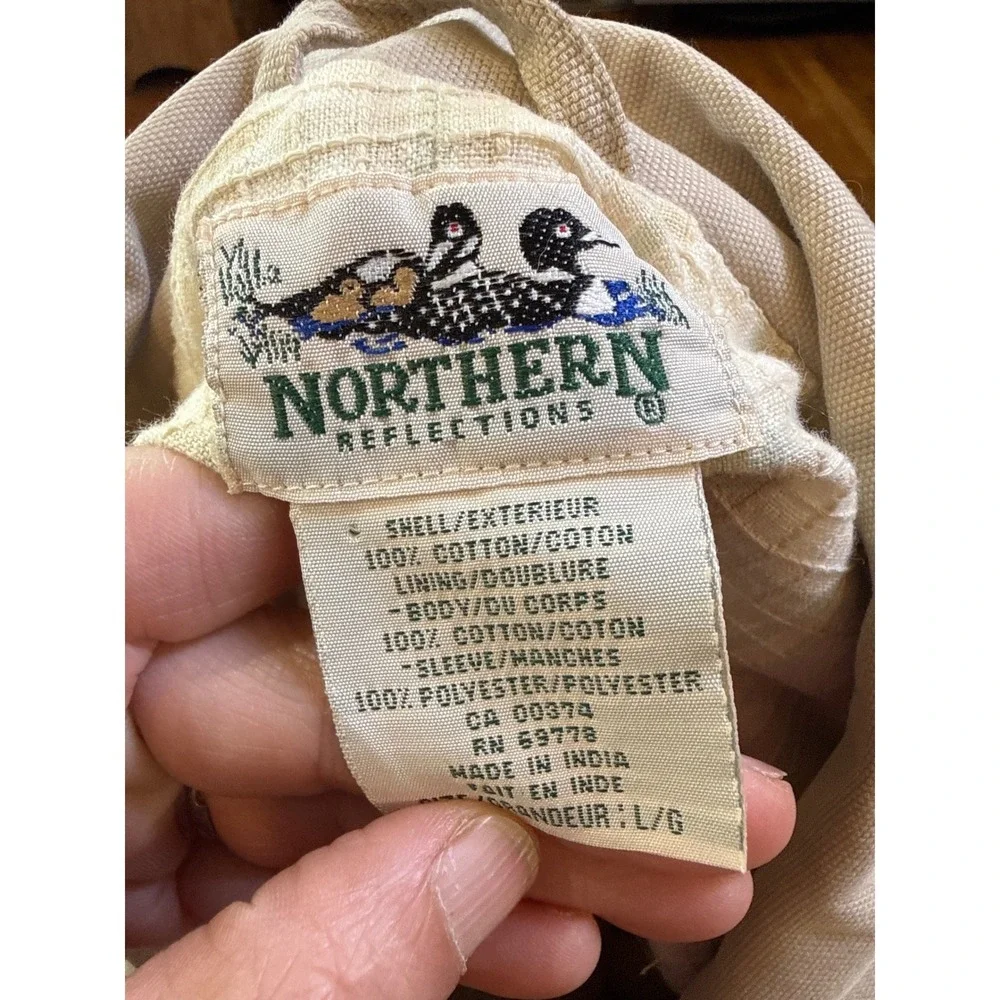 Vintage Northern Reflections Utility Jacket Beige Cotton 90s Chore Mens Large